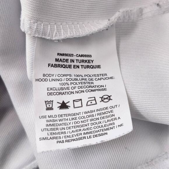 Nike 1/4 Zip Front White Long Sleeve Hooded Sweatshirt Men's L A0090 - Picture 6 of 7